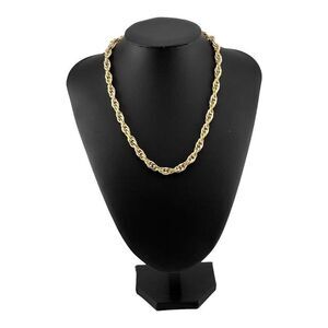 Gold Plated Rope Chain Necklace 12mm 18"